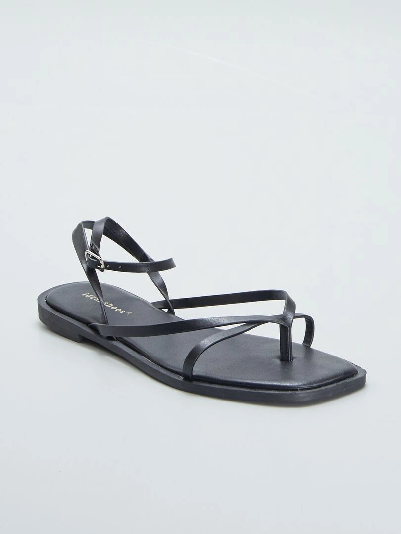 Sandales plates noir