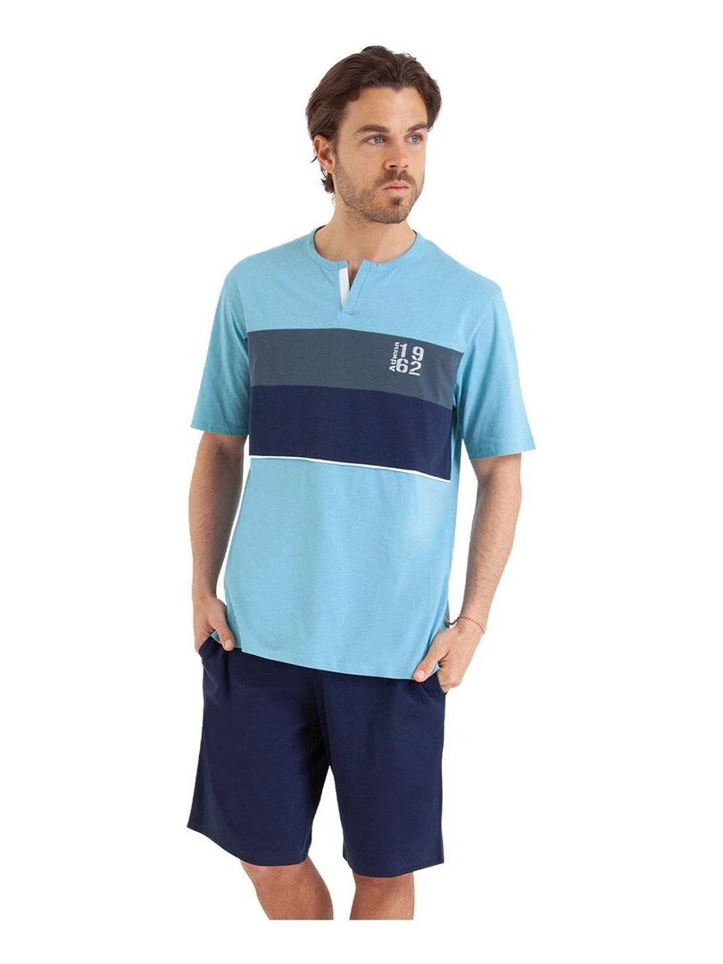 Pyjama court homme Chic Bleu