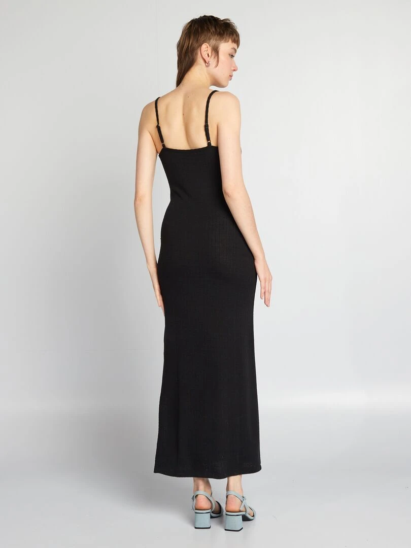 Robe longue en maille   noir