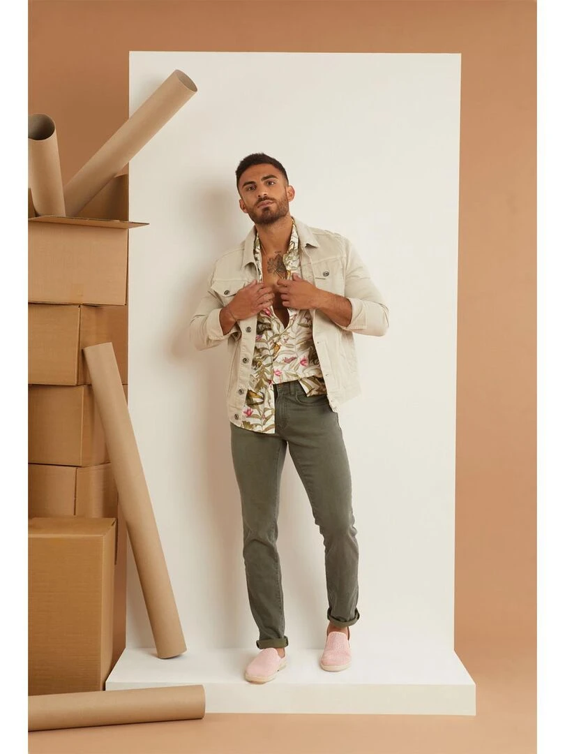 Lee Cooper Chemise manches courtes coton relax DISTO Beige