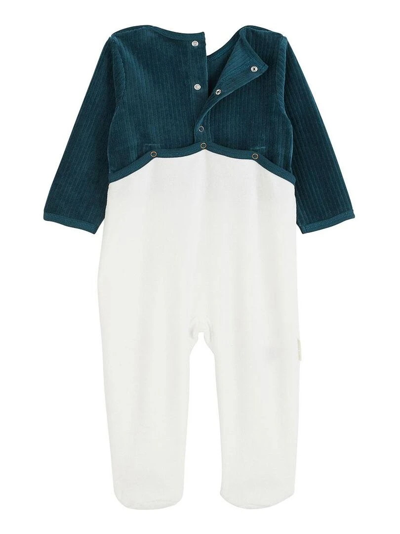 Pyjama bébé en velours Borneo   Ecru