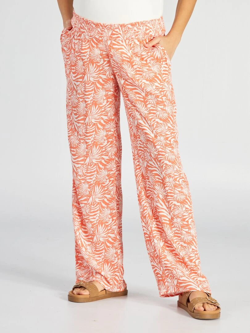 Pantalon grossesse large et fluide Orange
