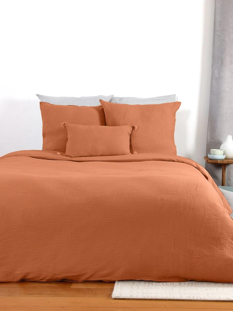 Parure de lit en gaze de coton Caramel
