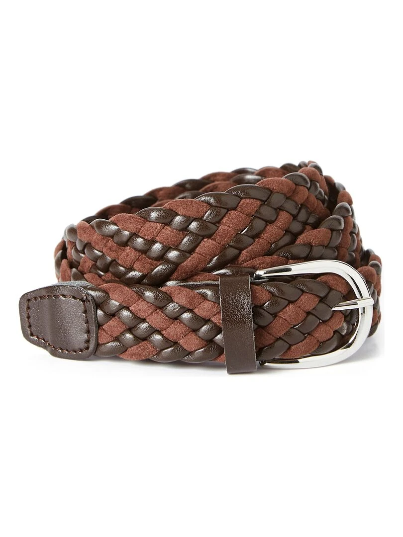 Ceinture tressée bicolore Damart Marron