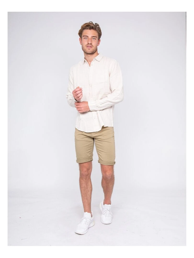 Chemise manches longues pur lin DALAMO   Beige