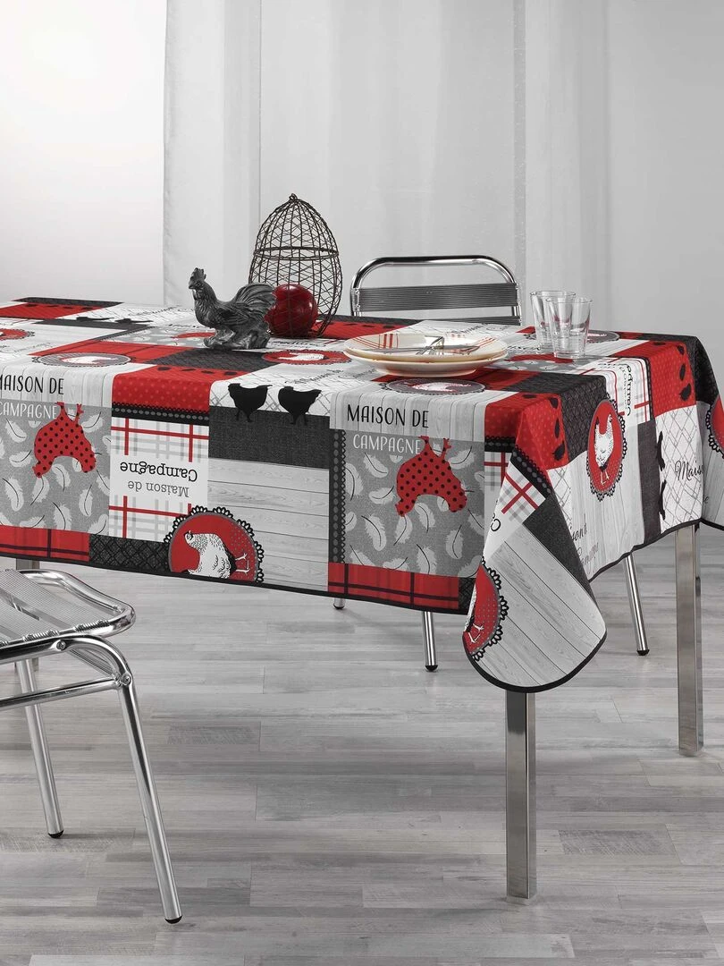 Nappe rectangle polyester Auberge des poules Rouge