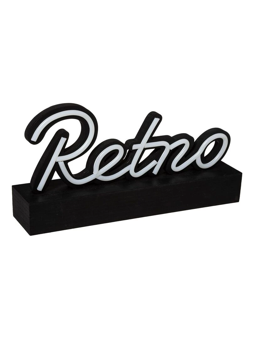 Mot déco lumineux LED rétro noir Noir