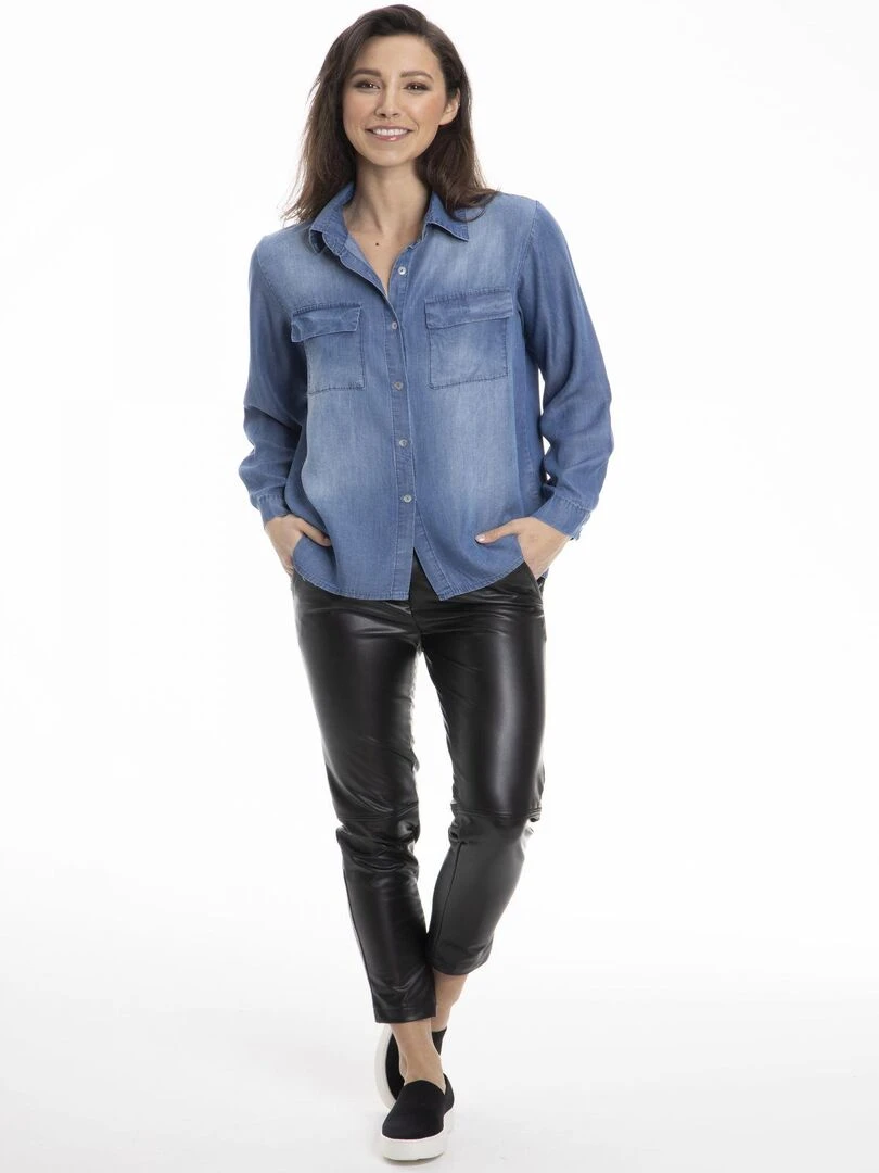 Chemise col italien CHANY Gérard Pasquier Bleu