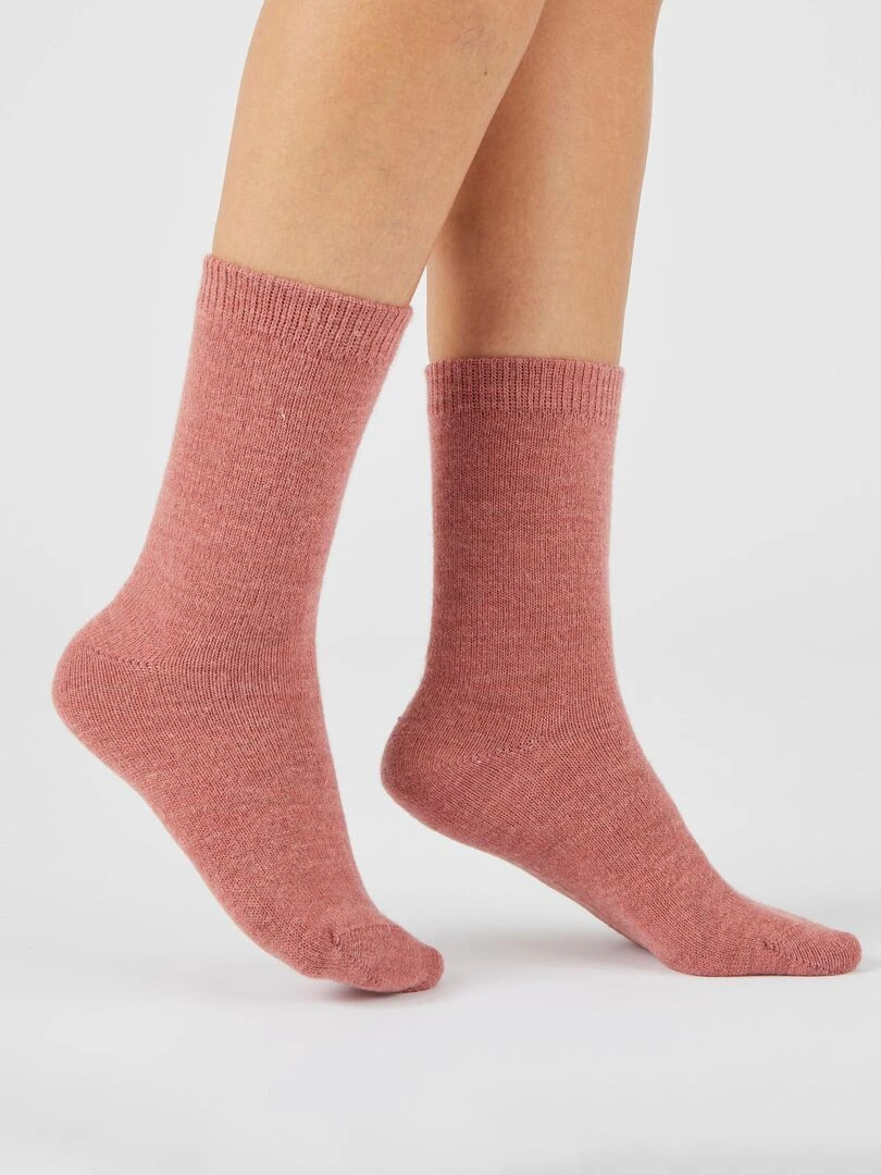 Lot de 3 paires de chaussettes unies maille laineuse Thermolactyl   Damart   Beige