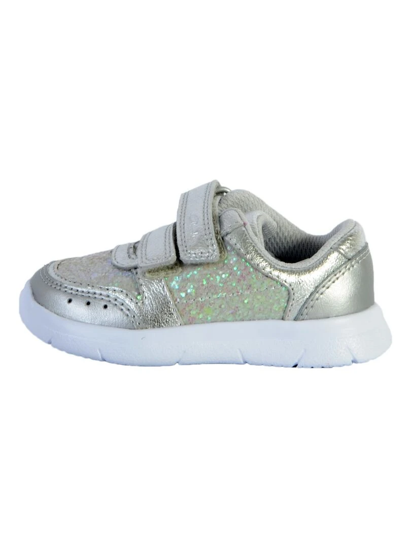 Basket Cuir Enfant Clarks Ath Sonar Gris