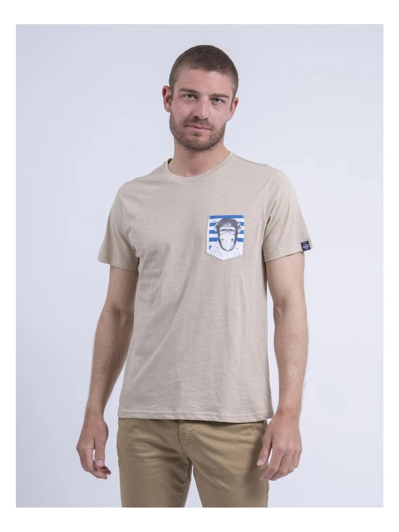 T shirt col rond NINJATOL Beige