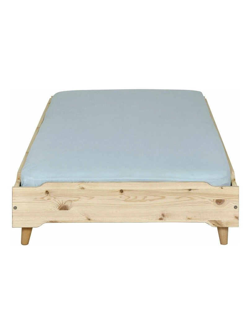 Lit empilable avec pieds et matelas Jelly   AKITEN RETAIL   Marron