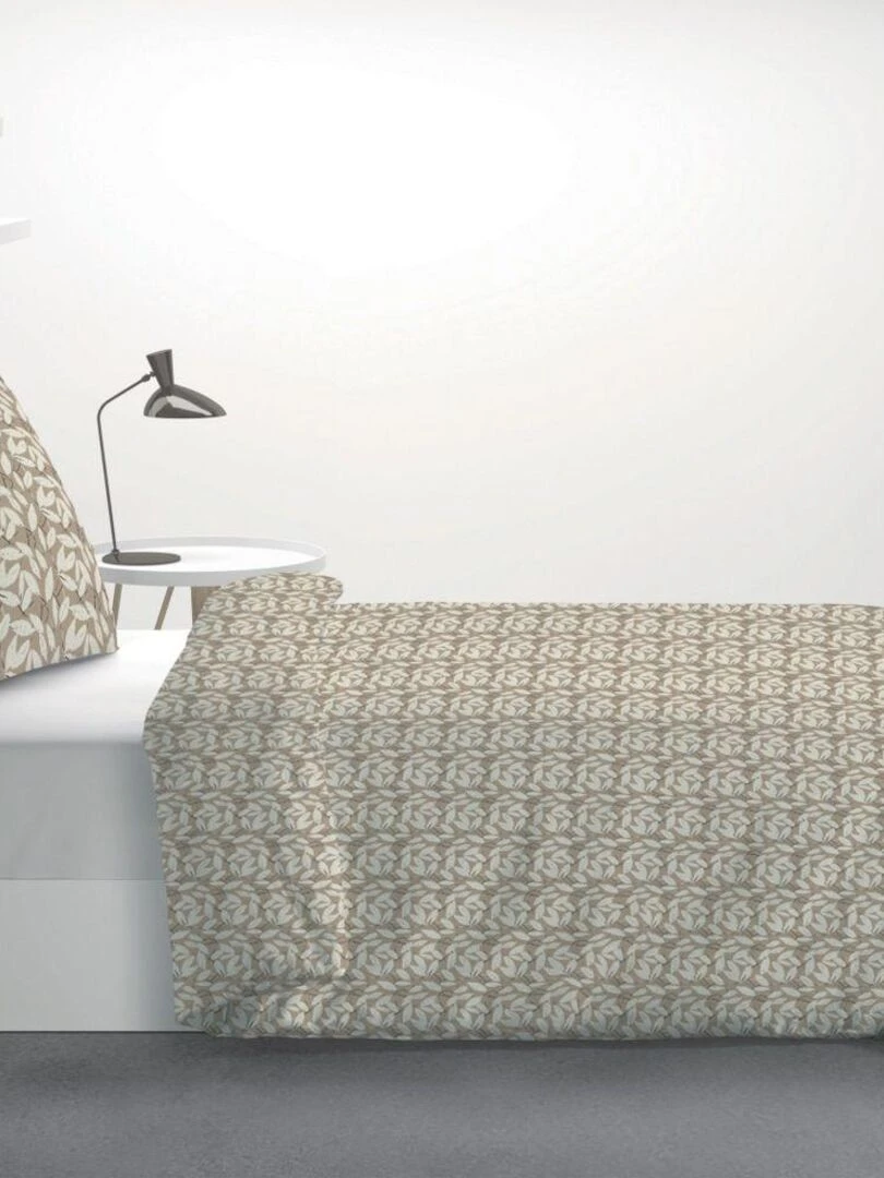 Housse de couette 140x200 cm + 1 taie d'oreiller 63x63 cm 100% Microfibre 60 gsm Carmel Marron