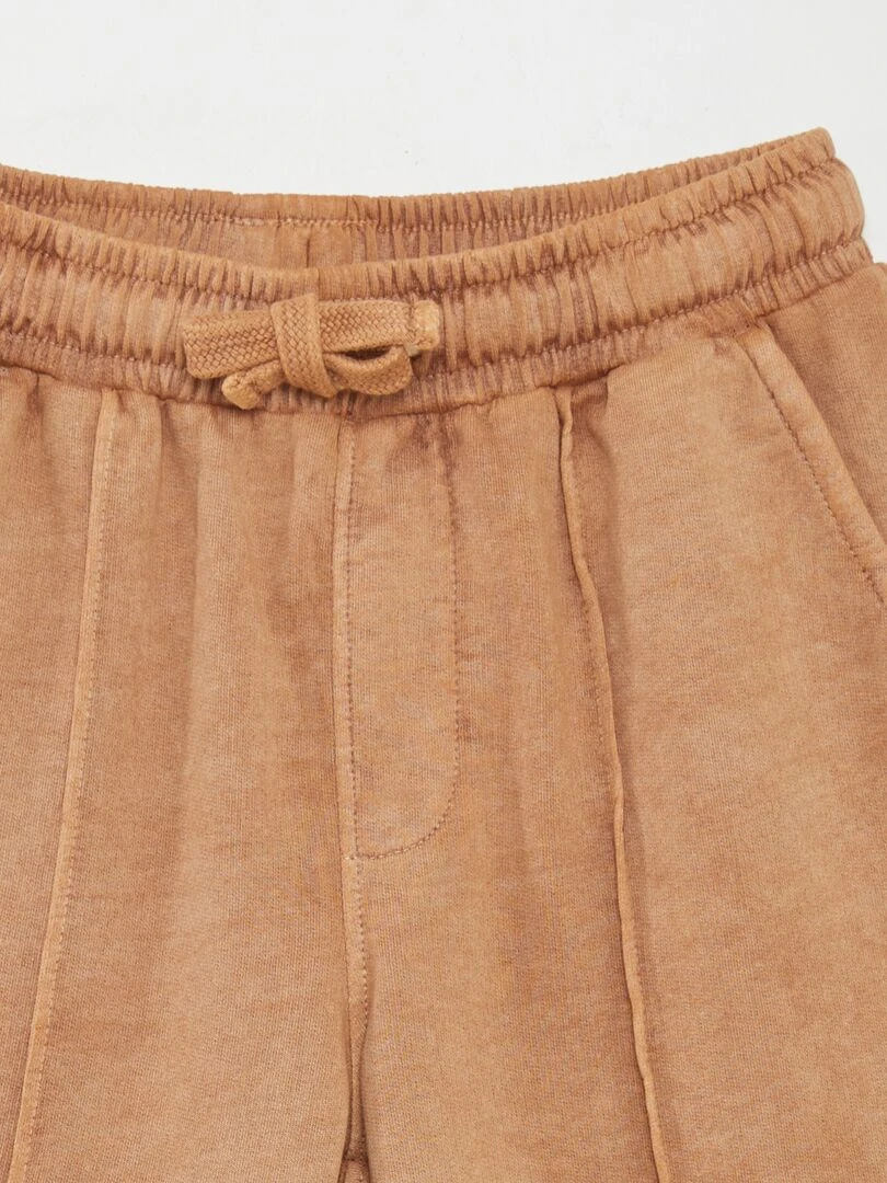 Bermuda en molleton à taille élastiquée   Terracotta