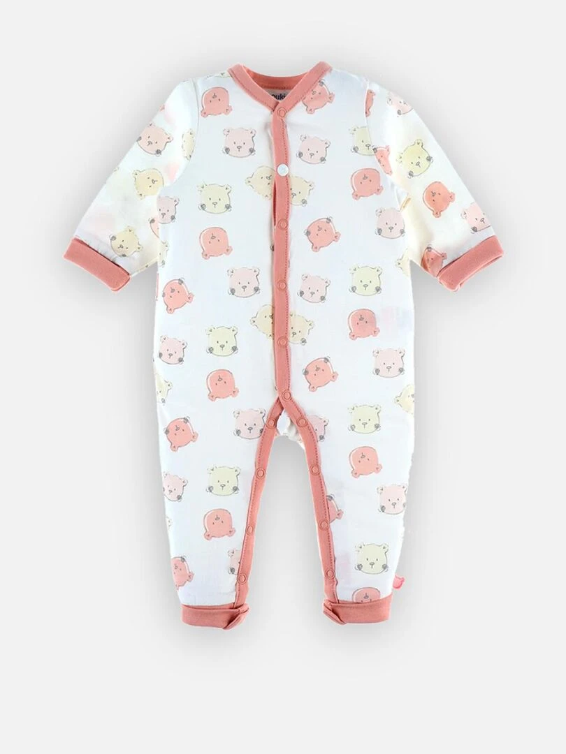 Pyjama combi longue iconique en coton bio Noukie's Rose