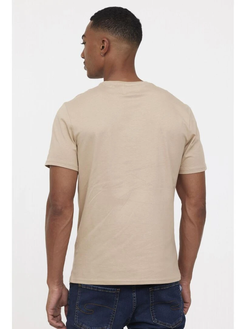 Lee Cooper   T Shirt manches courtes coton regular AREO   Beige argile
