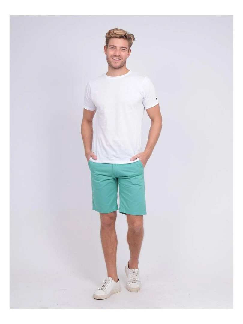 Bermuda chino BAGOO   Vert d'eau