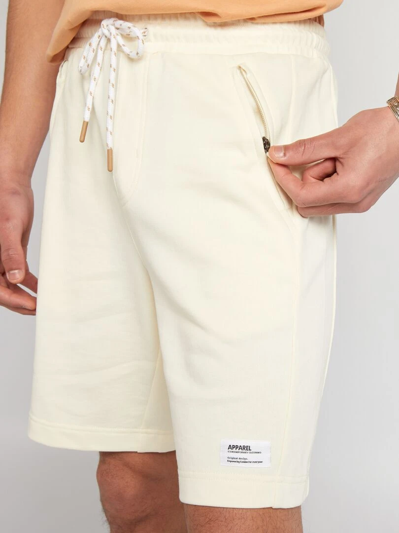Short en molleton avec poches zippées   Vanille