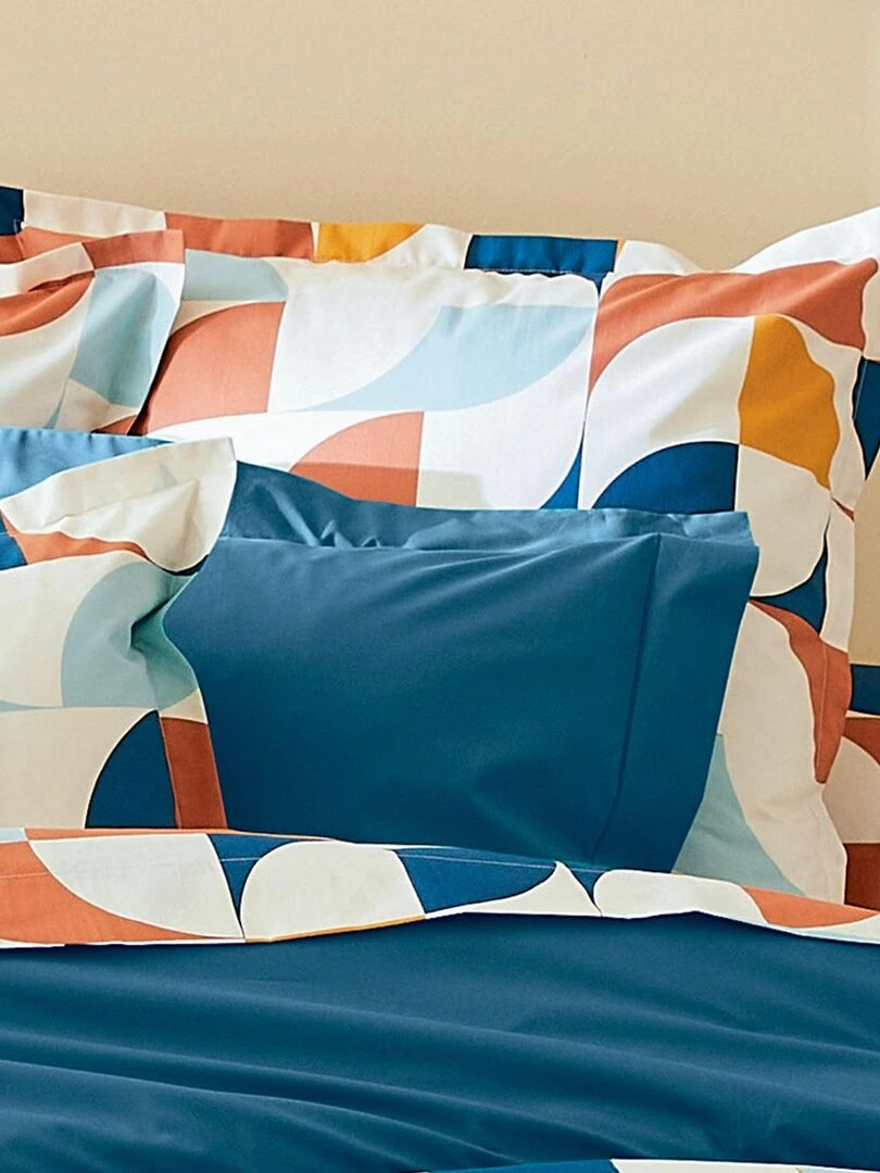 Parure de couette au style graphique   Bleu