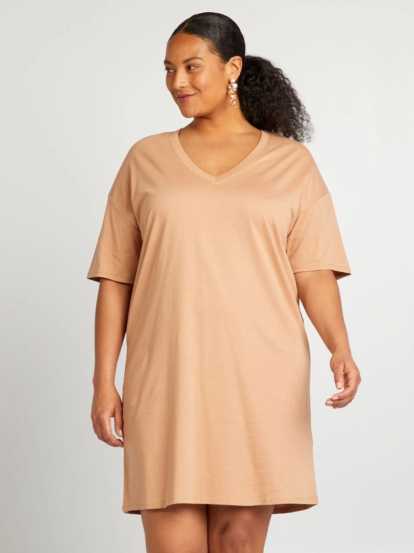 Robe tee shirt large   Marron