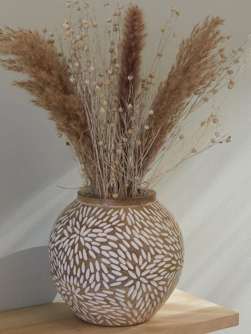 Vase arrondi 'MANGO WOOD' 'TODAY' Beige