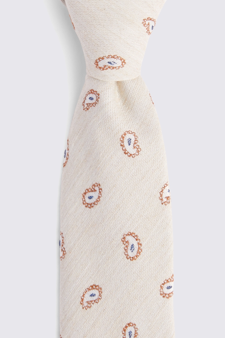 Bottinelli Ecru Paisley Tear Tie Buy Online at Moss