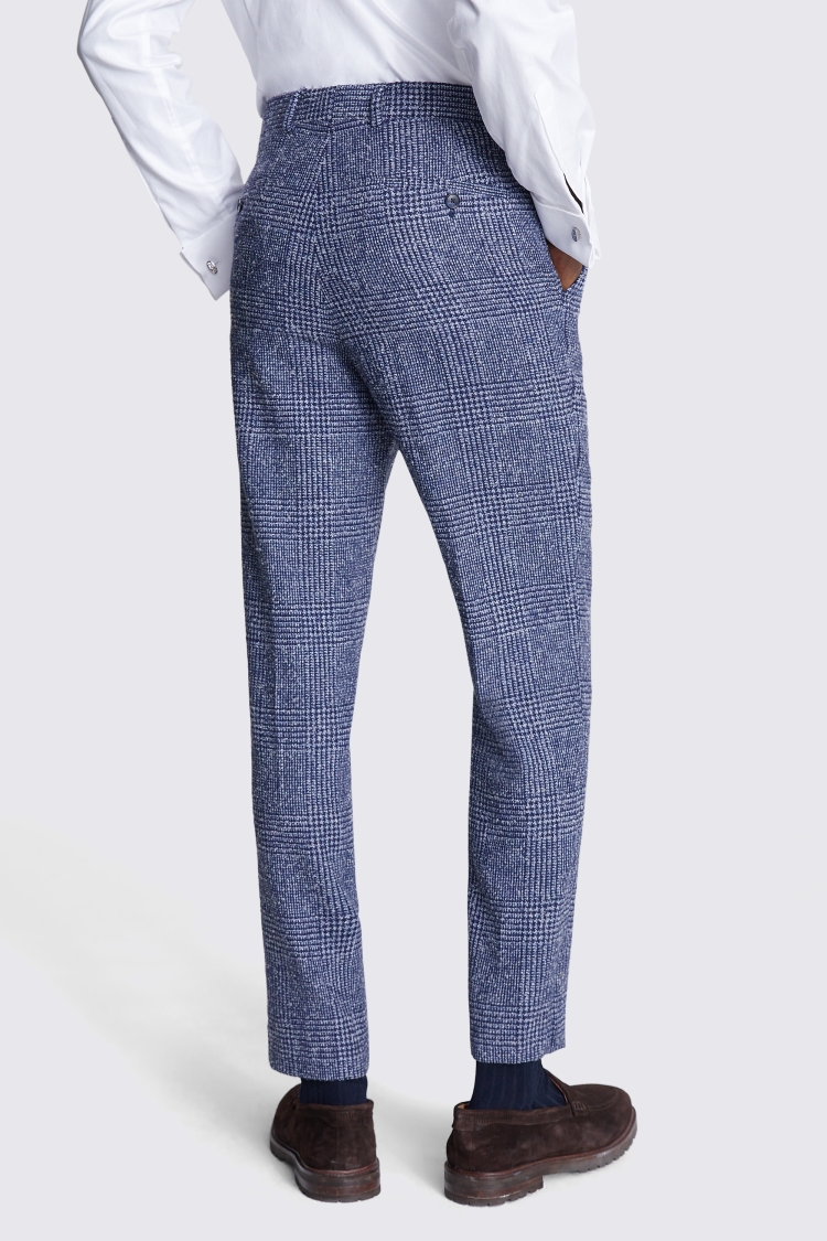 Tailored Fit Blue Check Trousers Buy Online at Moss