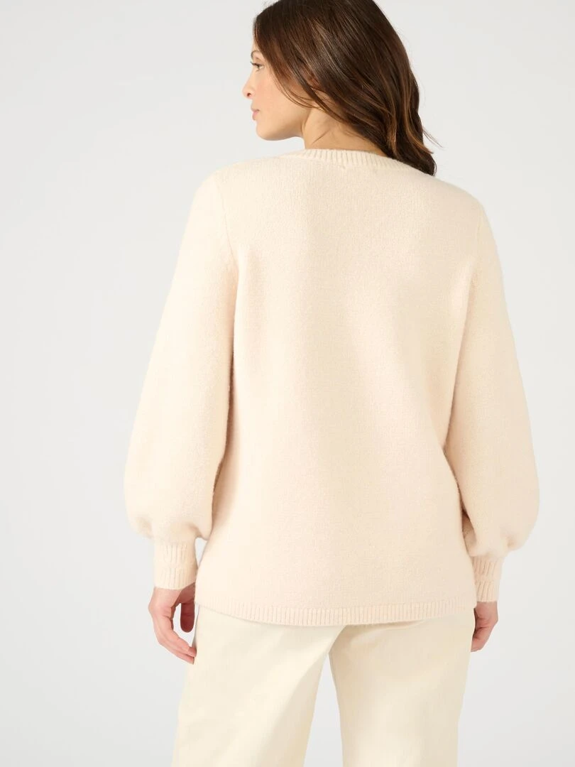 Pull jeu de maille fantaisie Thermolactyl   Damart   Beige