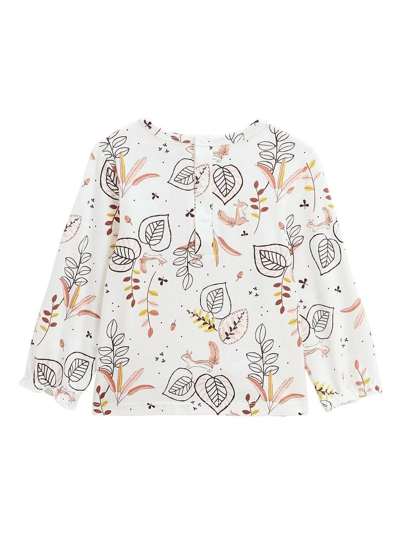 Lot de 2 t shirts bébé manches longues Léonie   Ecru