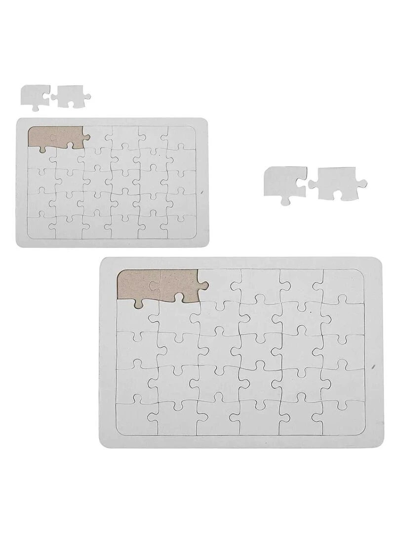 2 puzzles blancs à décorer 21 x 30 et 15 x 21 cm N/A