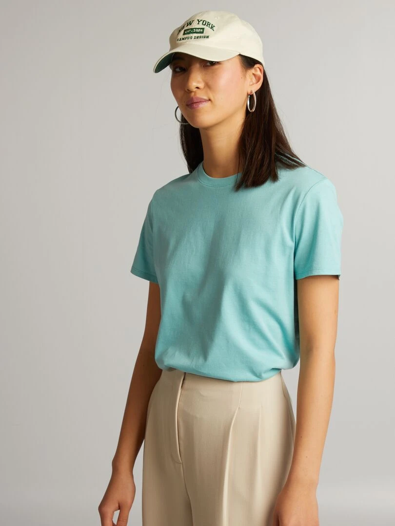 T shirt uni en jersey bleu marin