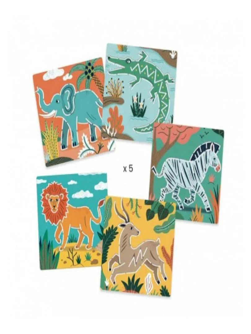 Pochoirs Par 5 Theme Animaux Sauvages N/A