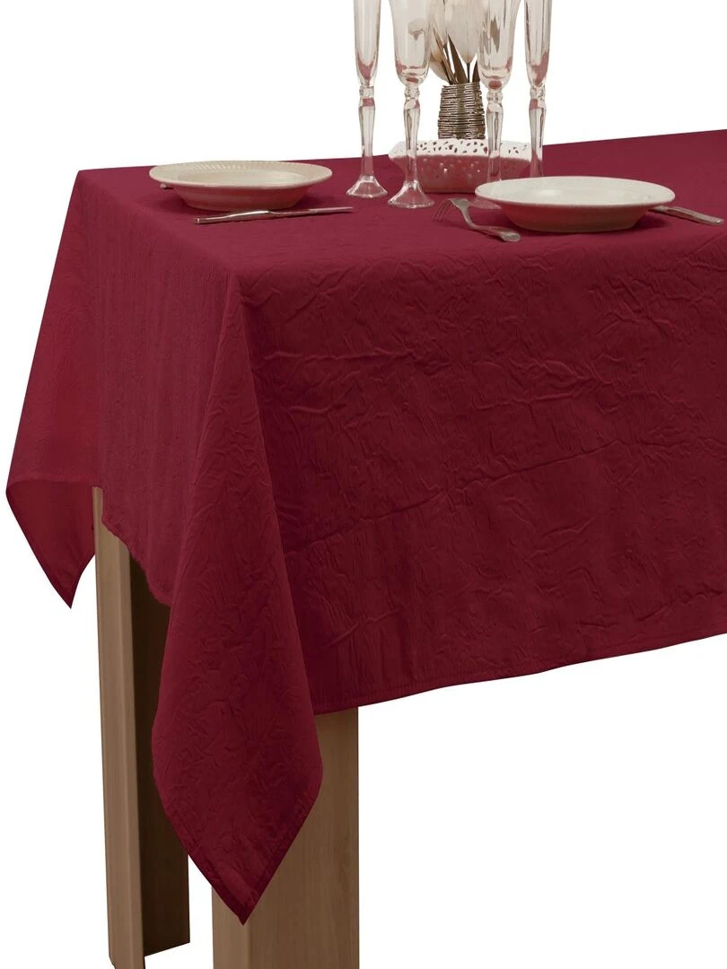 Nappe Anti taches Froissée Bordeaux   150 x 300 cm   Bordeaux