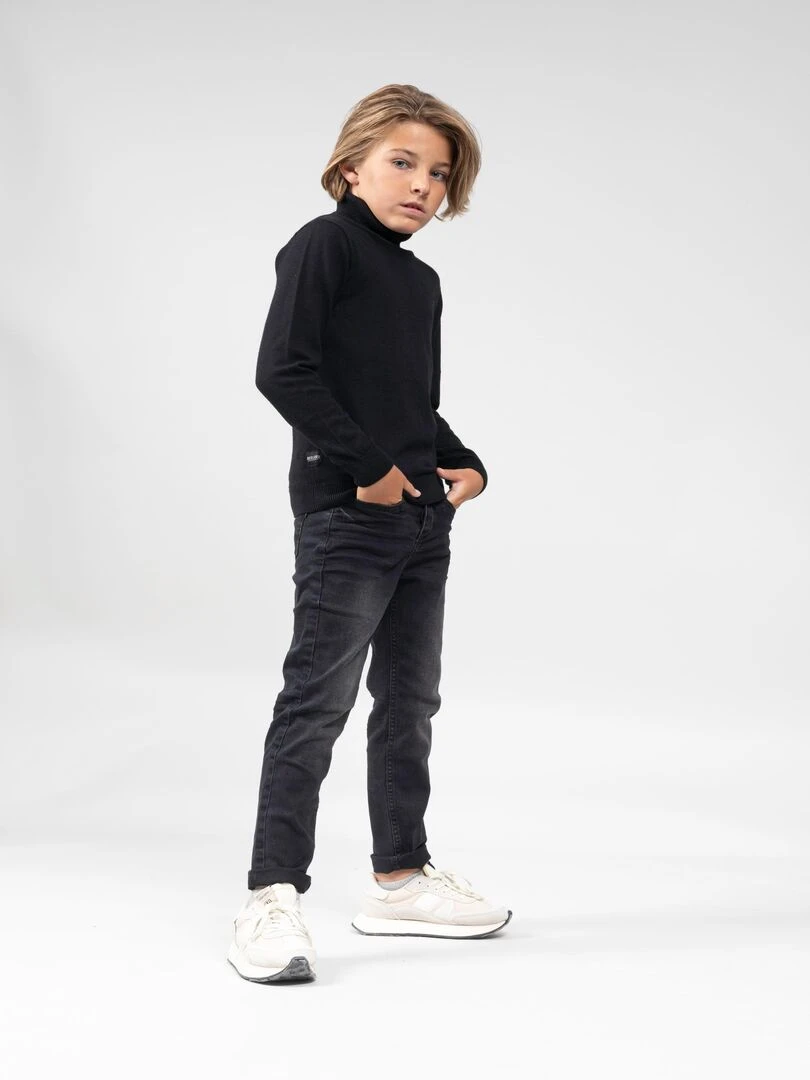 Pull col roulé coton bio 'Deeluxe' Noir