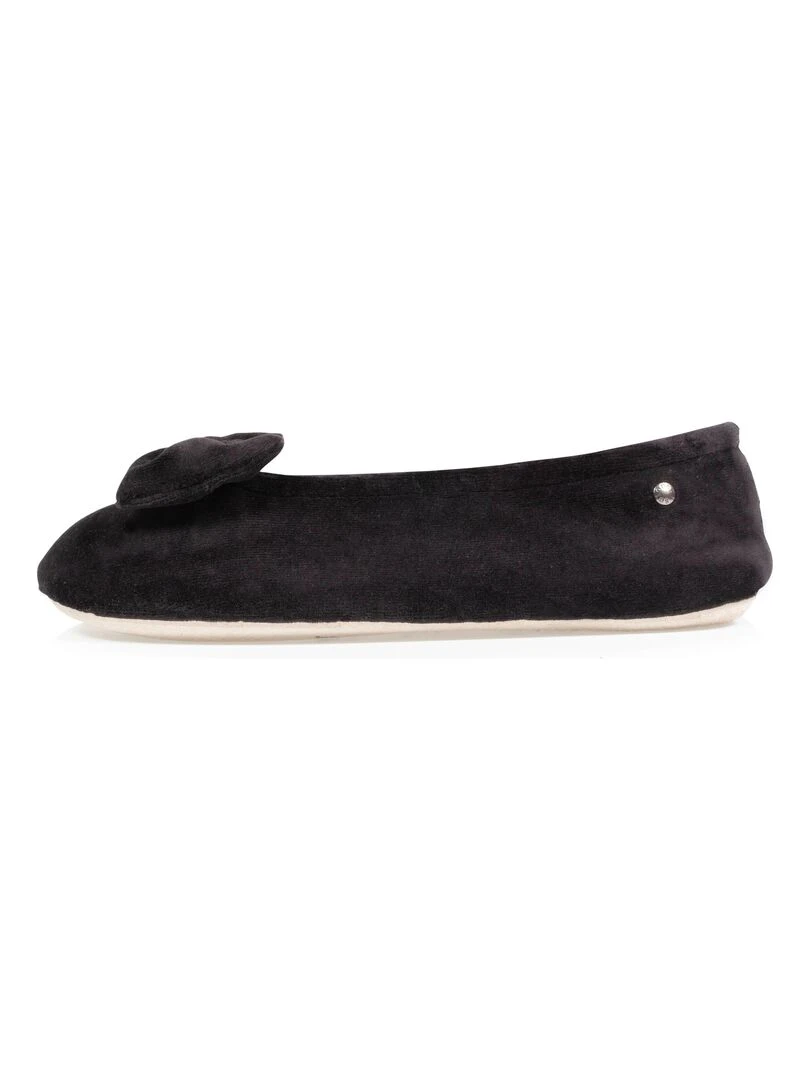 Chaussons ballerines Femme Grand Noeud Noir   Noir