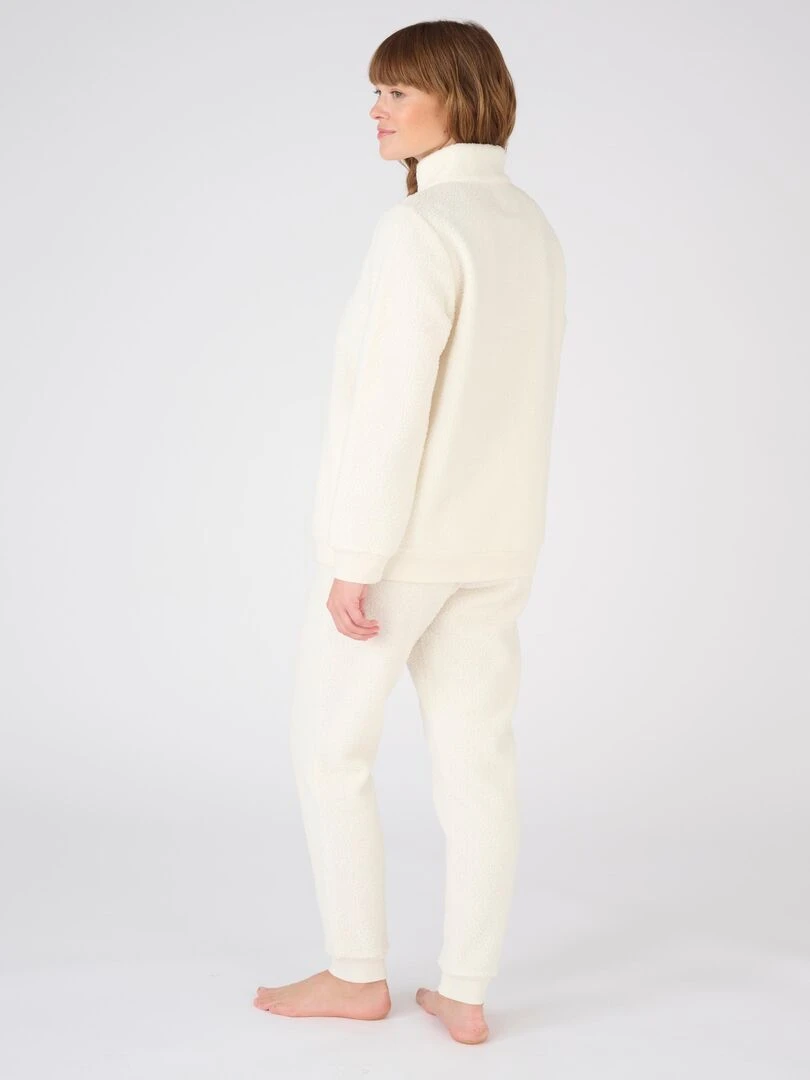 Pyjama maille moutonnée Thermolactyl   Damart   Blanc Ecru Blanc