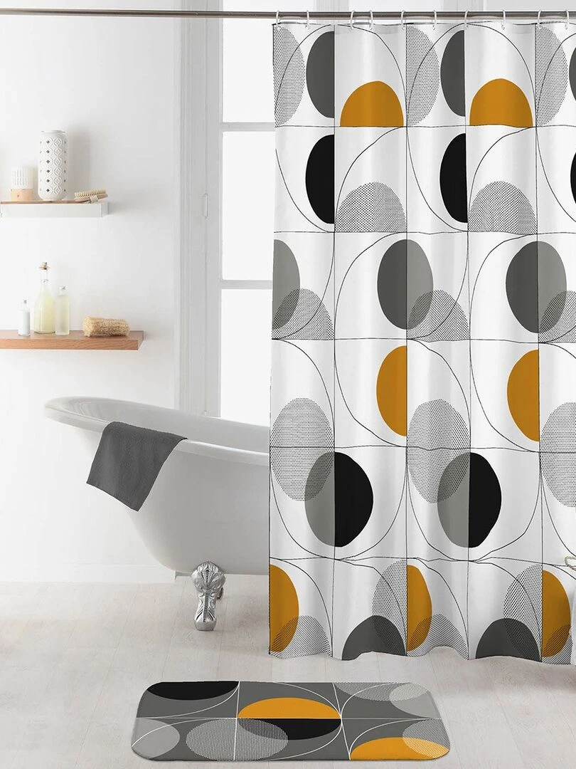 Rideau de douche 180x200 Color Pop gris Gris
