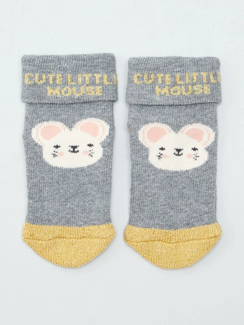 Lot de 2 paires de chaussettes   Beige