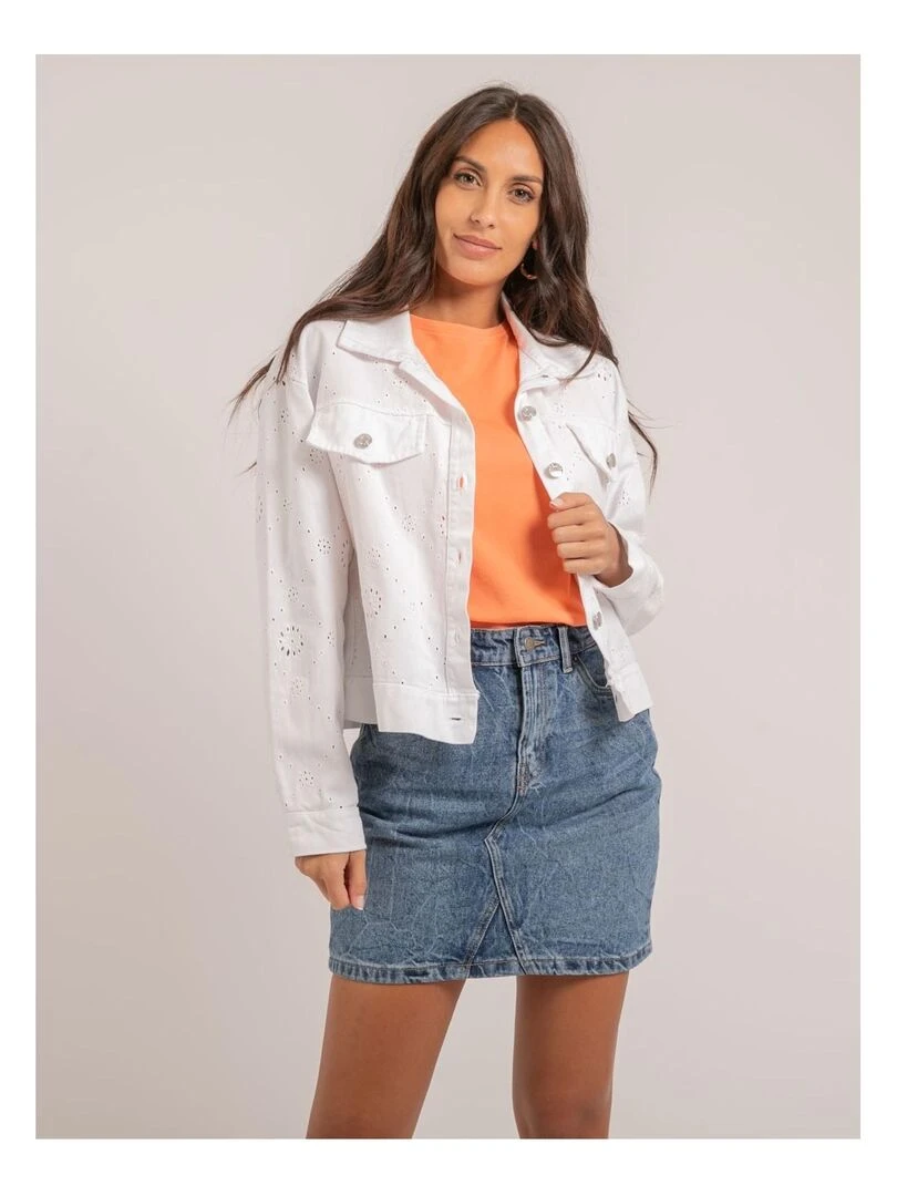 Veste broderies anglaises UKRINE Blanc