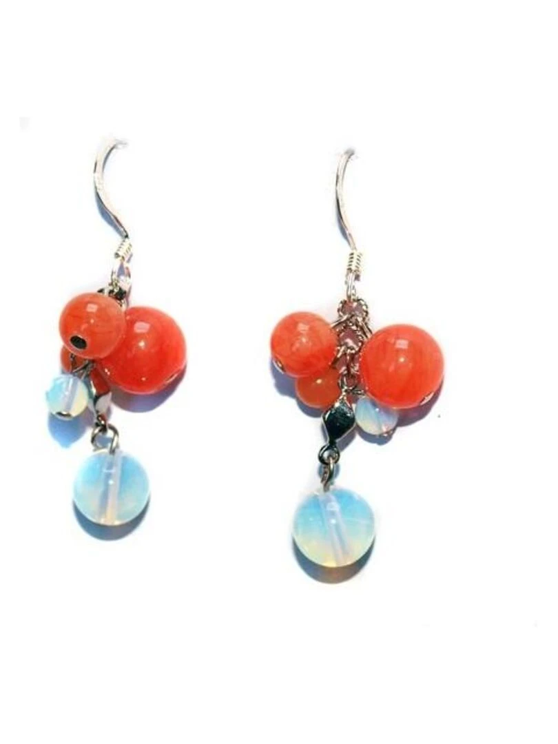 Boucles d'oreilles argent verre poli Bijoucolor Argent