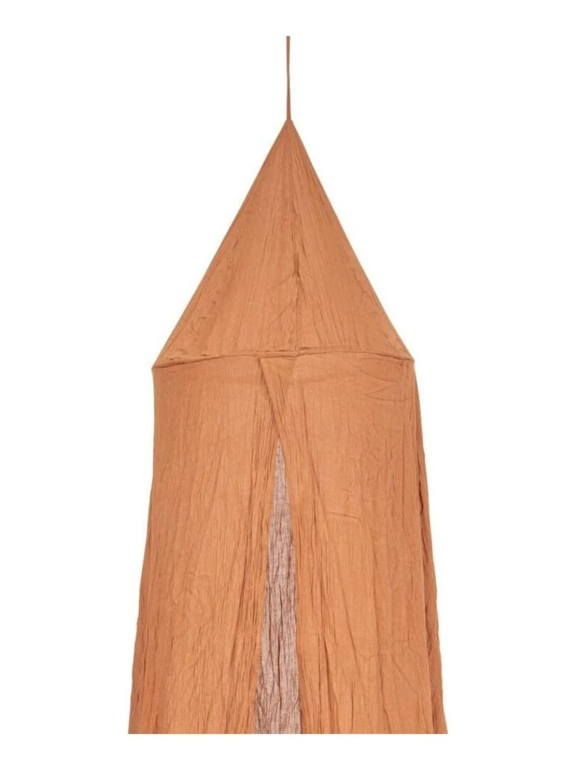 Ciel de lit double gaze de coton noisette   Orange