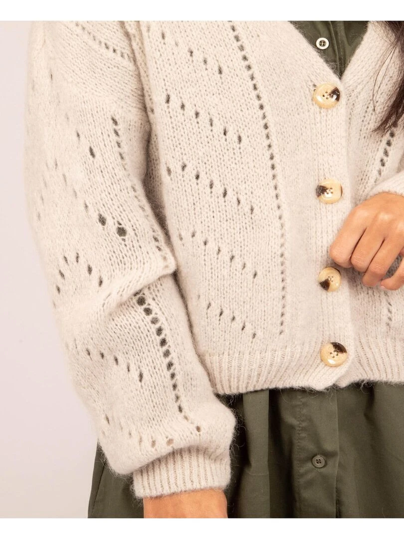 Gilet boutonné KAELLE   Beige