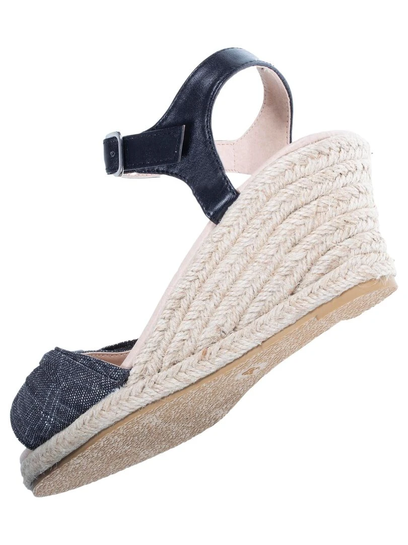 Espadrilles Femme ouverte à talon Noir   Noir