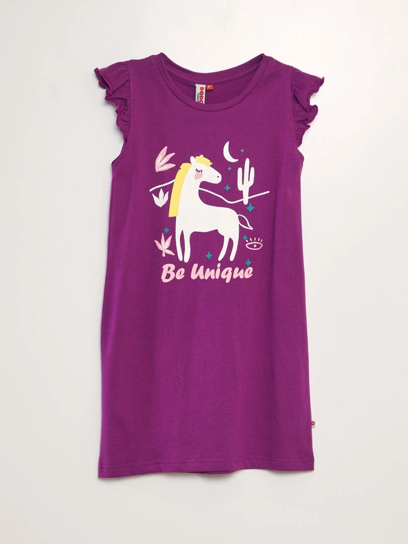 Chemise de nuit licorne violet