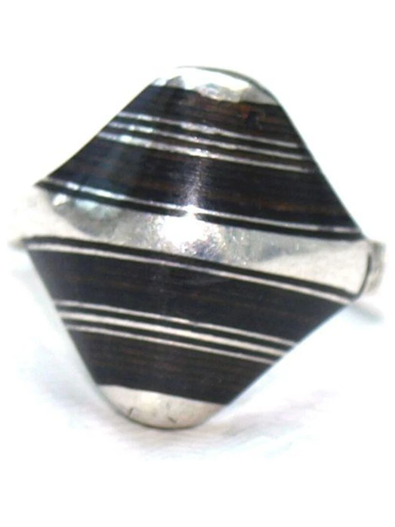 Bague ethnique ébène Bijoucolor Argent