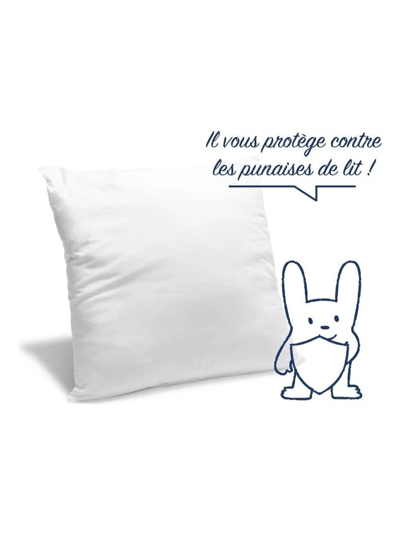 Bleu Câlin   Oreiller moelleux anti punaises de lit   Blanc