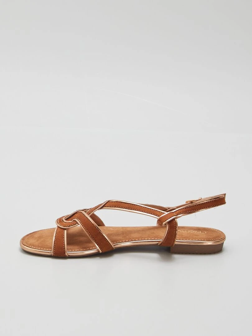 Sandales plates   Marron