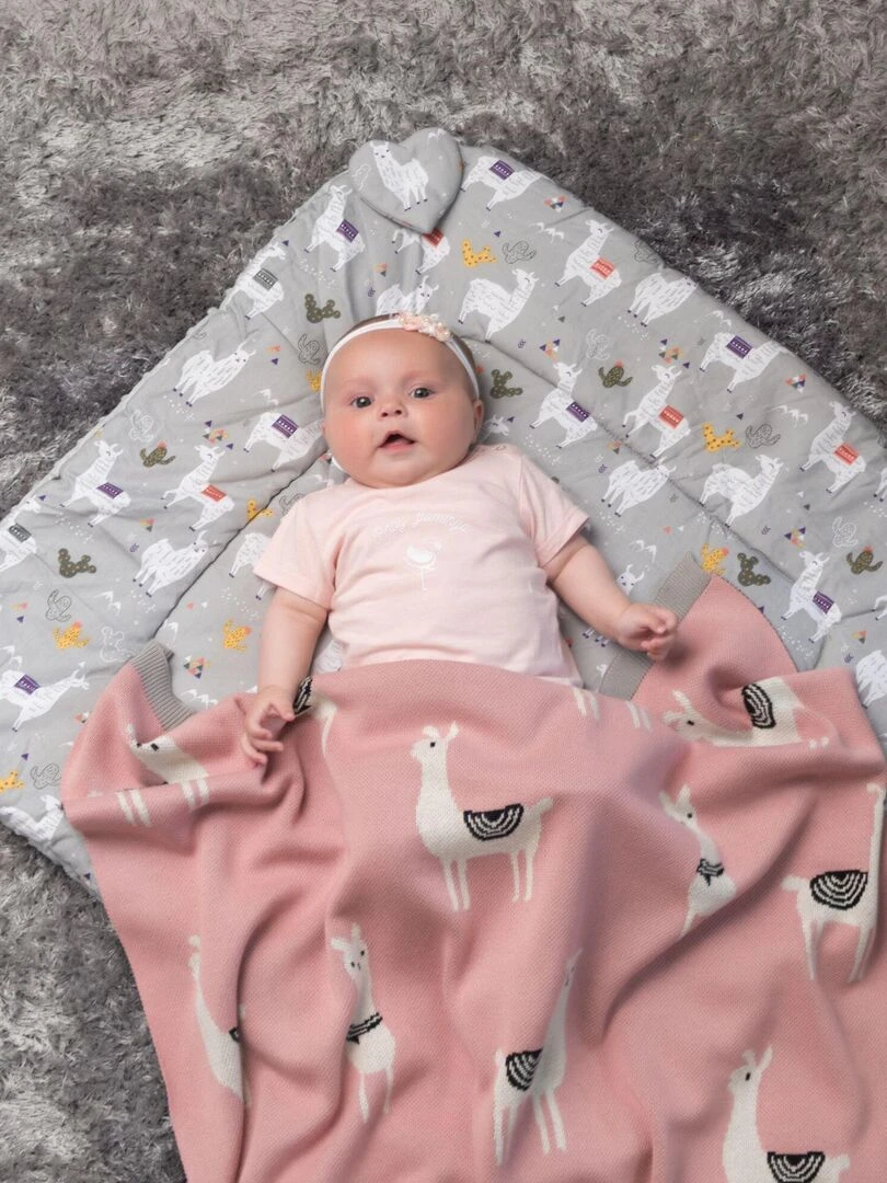 Couverture plaid   LAMA   Rose