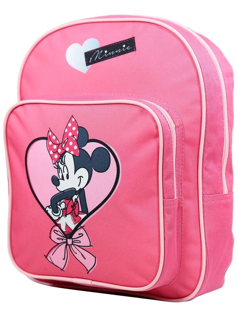 Sac à dos 31 cm avec poche Disney Minnie Coeur Rose Bagtrotter Rose