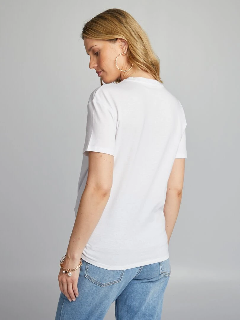 T shirt à col rond d'allaitement   blanc